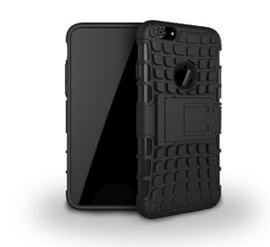 Combo iPhone 6 Grain Case With Stand in Black/Black
