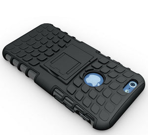 Combo iPhone 6 Grain Case With Stand in Black/Black