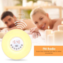 Sunrise Alarm Clock & Dusk Fading Nightlight w/ Nature Sounds, FM Radio, Touch Control and USB Charger