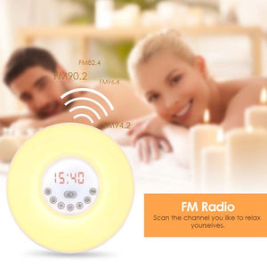 Sunrise Alarm Clock & Dusk Fading Nightlight w/ Nature Sounds, FM Radio, Touch Control and USB Charger