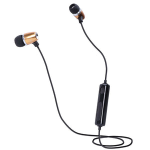 iTD Gear Metal Bullet In Ear Bluetooth Stereo Headphones in Gold