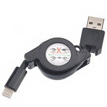 2 PACK: Retractable 8pin to USB Data/Charging Cable for iPhone Black