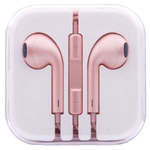 iPhone 5/6 Style Earpods with Remote & Mic in Rose Gold
