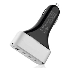 48W 9.6A 4-Port USB Port Car Charger with SmartID Technology in Black