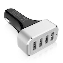 48W 9.6A 4-Port USB Port Car Charger with SmartID Technology in Black