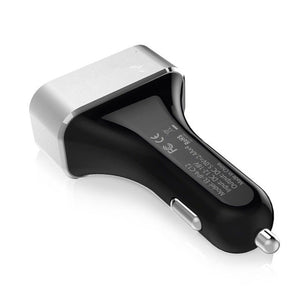 48W 9.6A 4-Port USB Port Car Charger with SmartID Technology in Black