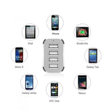 48W 9.6A 4-Port USB Port Car Charger with SmartID Technology in Black