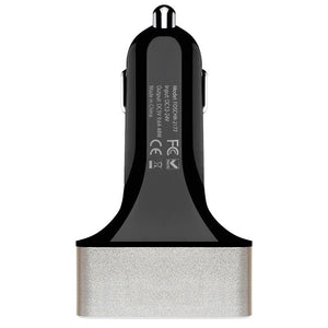 48W 9.6A 4-Port USB Port Car Charger with SmartID Technology in Black