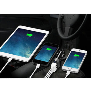 Universal 3-Port Rapid Portable (5.1A) USB Car Charger in Black