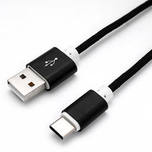 2 Pack: USB Type C 6 Foot Nylon Braided Data Sync & Charging Cables in Black
