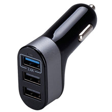 Universal 3-Port Rapid Portable (5.1A) USB Car Charger in Black