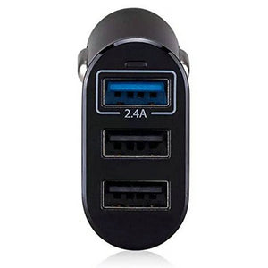 Universal 3-Port Rapid Portable (5.1A) USB Car Charger in Black