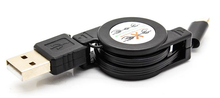 2 PACK: Retractable 8pin to USB Data/Charging Cable for iPhone Black