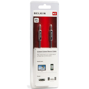 Belkin AV10096-06 6 Feet 3.5mm Coiled Audio AUX Cable