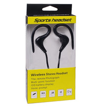 Sports Rechargeable Bluetooth Wireless Stereo Headset with Microphone in Black
