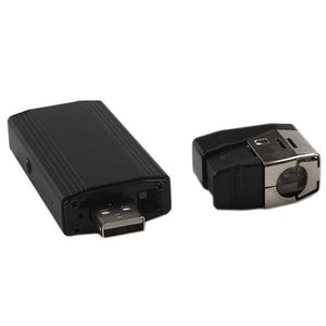 USB Lighter & Flashlight w/Hidden Full HD Spy Camera