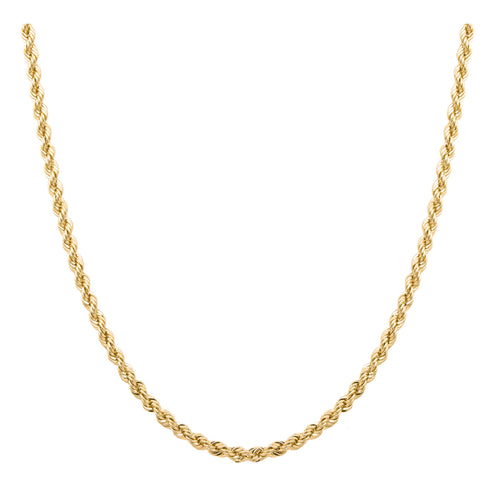24 inch 18kt Yellow Gold Plated Over Stainless Steel Rope Chain