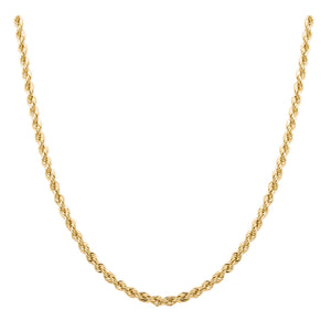24 inch 18kt Yellow Gold Plated Over Stainless Steel Rope Chain