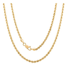 24 inch 18kt Yellow Gold Plated Over Stainless Steel Rope Chain