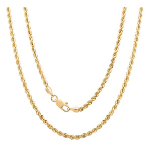 24 inch 18kt Yellow Gold Plated Over Stainless Steel Rope Chain