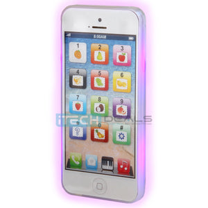 Toy iPhone w/8 Puzzles, LED Lights & Rechargeable Battery