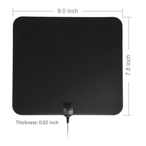 iTD Gear Ultra Thin Amplified Indoor TV Antenna for FREE Digital HDTV in Black