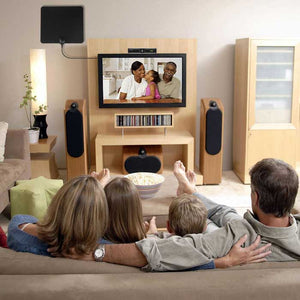 iTD Gear Ultra Thin Amplified Indoor TV Antenna for FREE Digital HDTV in Black