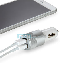 2.1 Dual USB Car Charger in White